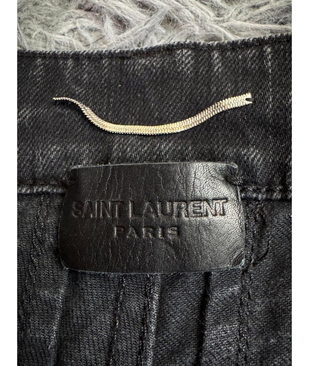 SAINT LAURENT Черные хлопковые джинсы скинни, фото 7