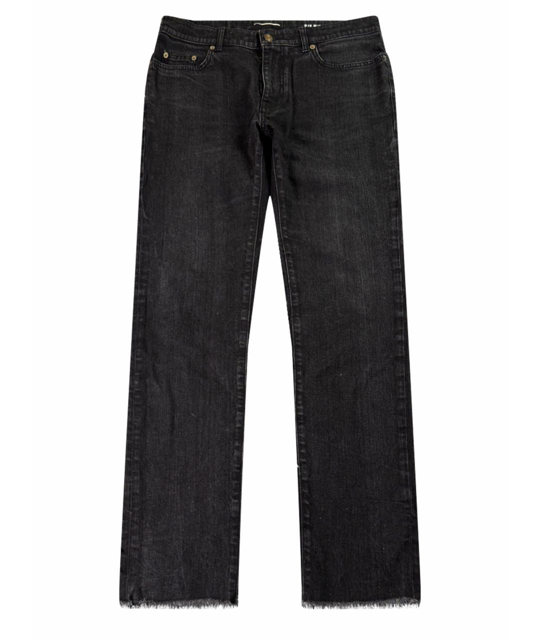 SAINT LAURENT Черные хлопковые джинсы скинни, фото 1