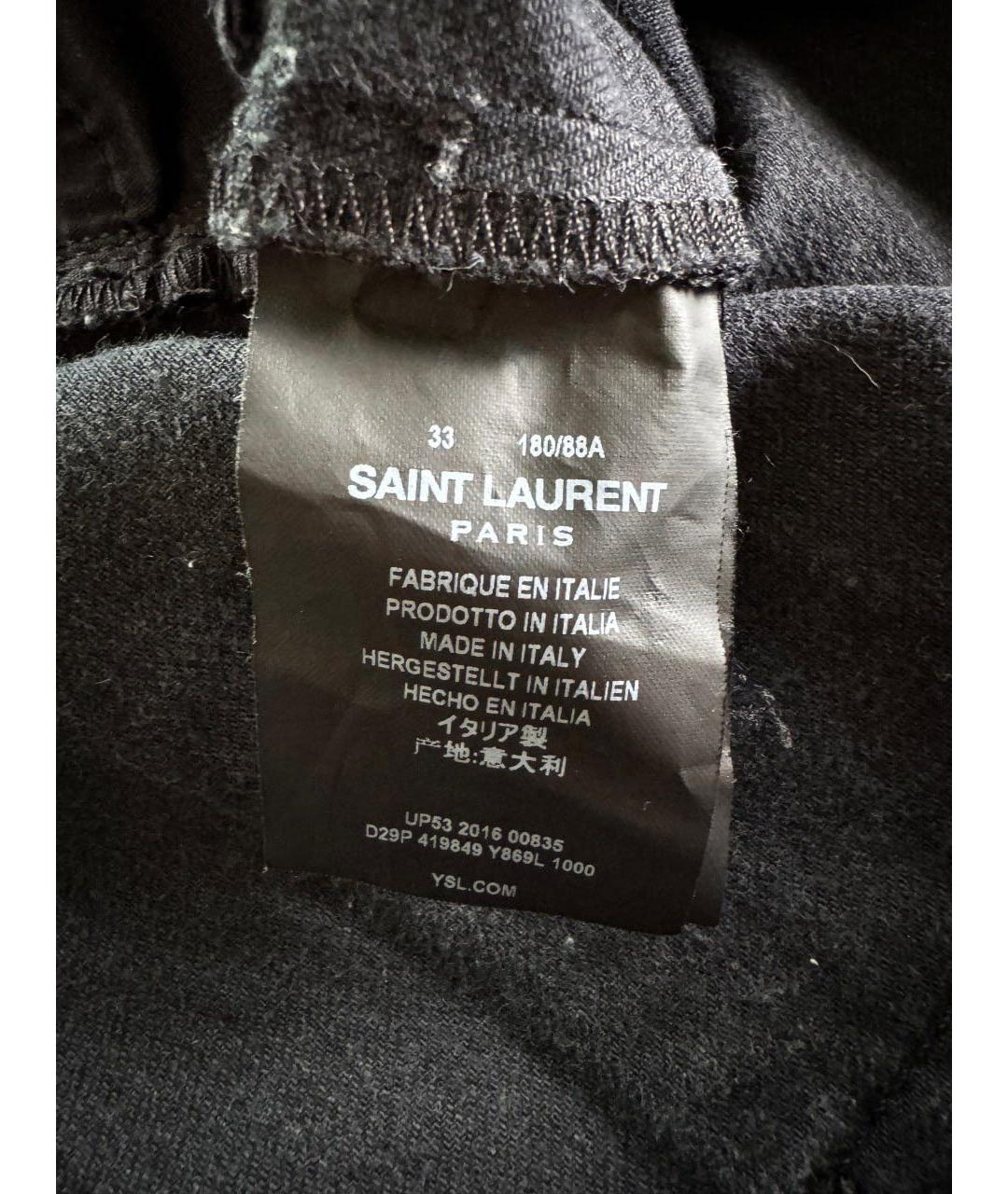 SAINT LAURENT Черные хлопковые джинсы скинни, фото 8