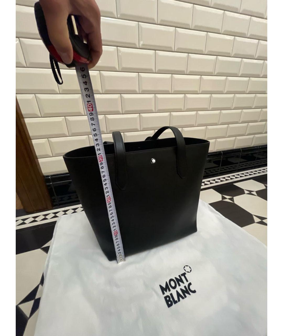MONTBLANC Черная кожаная сумка тоут, фото 5
