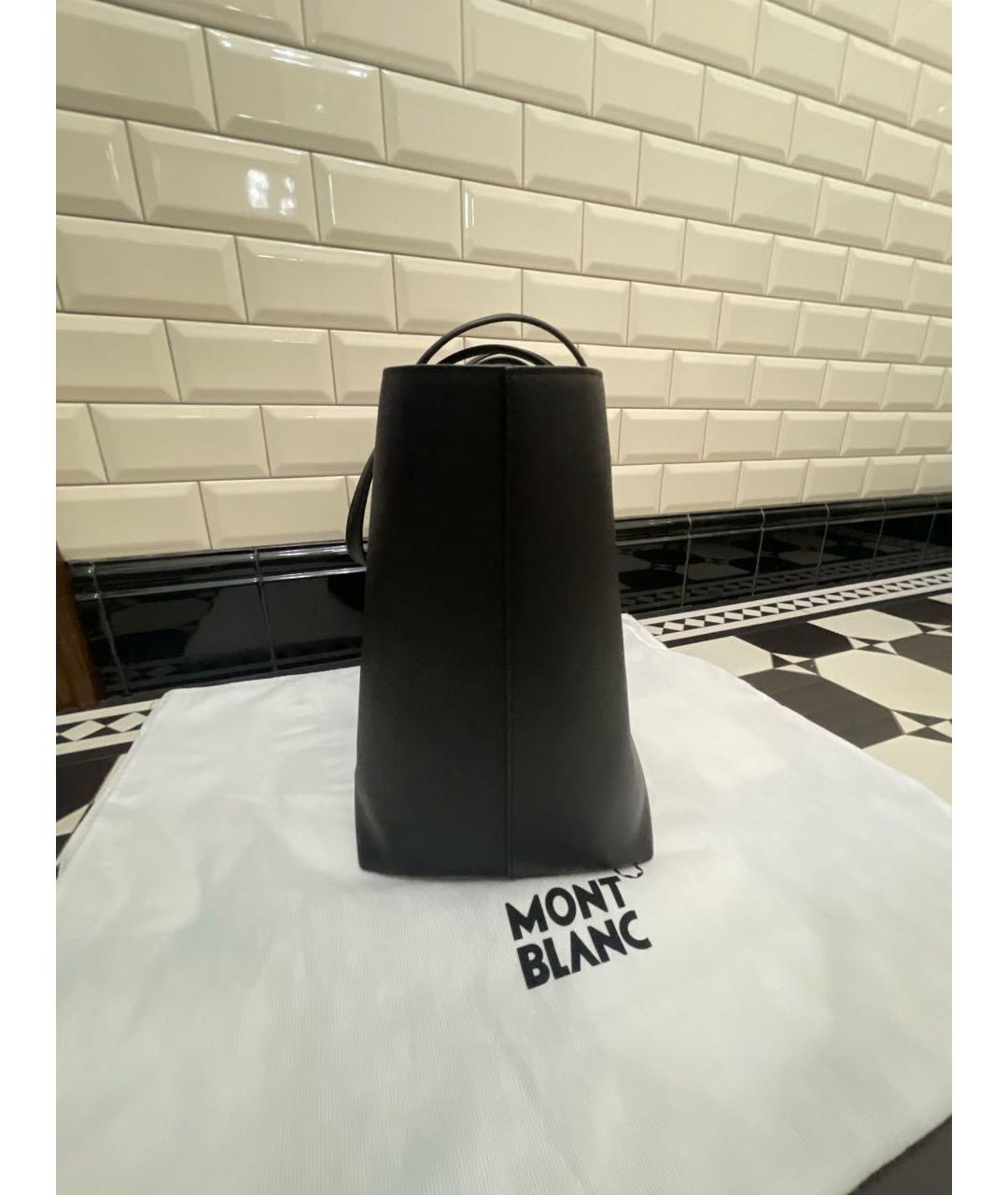 MONTBLANC Черная кожаная сумка тоут, фото 2
