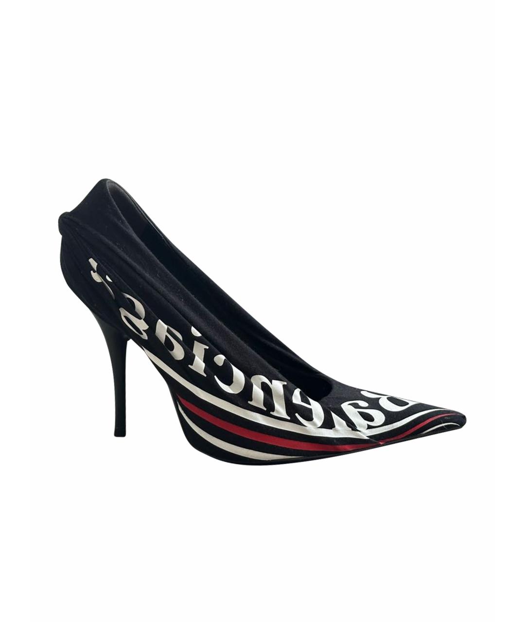 BALENCIAGA Черные текстильные туфли, фото 1