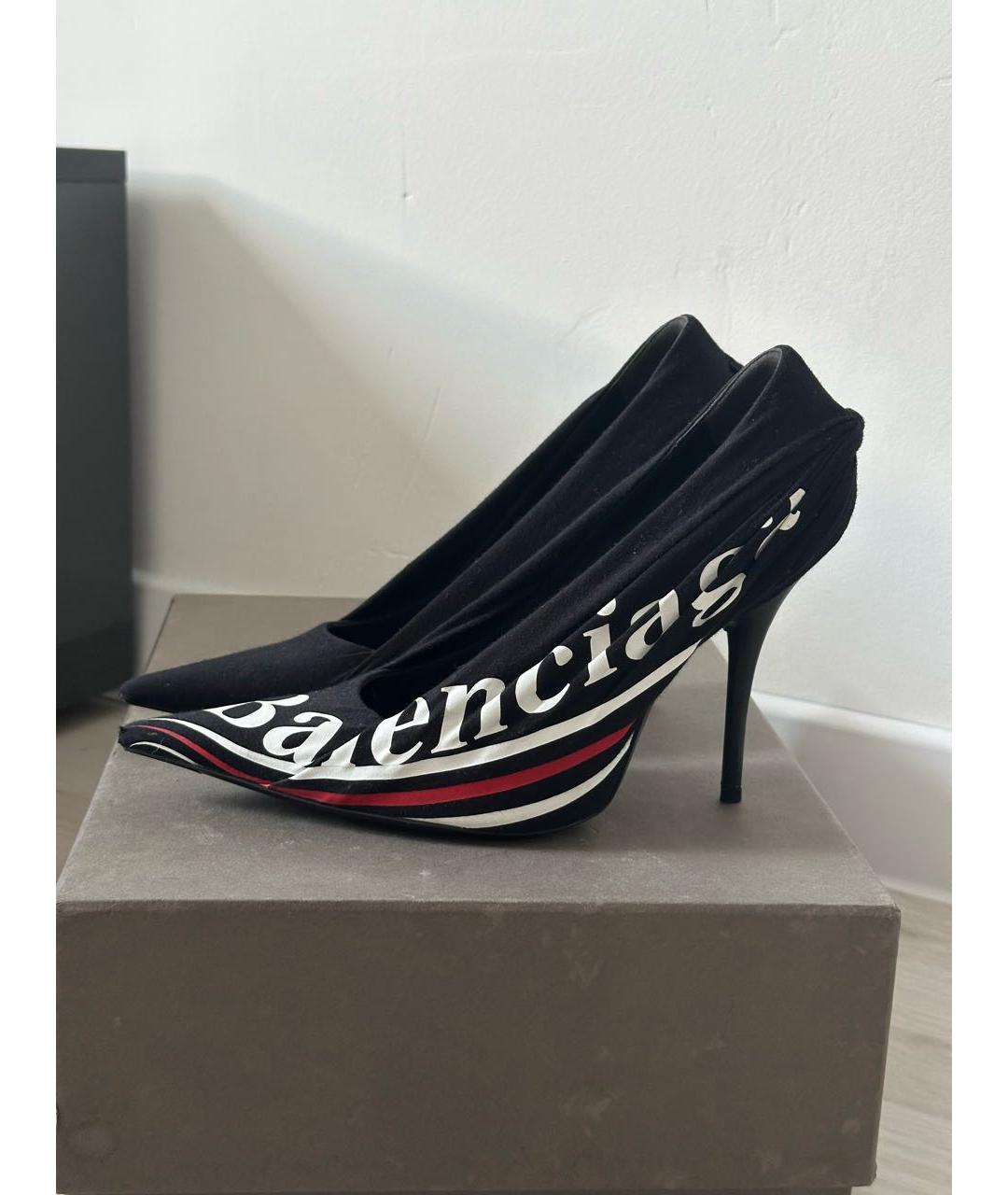BALENCIAGA Черные текстильные туфли, фото 7