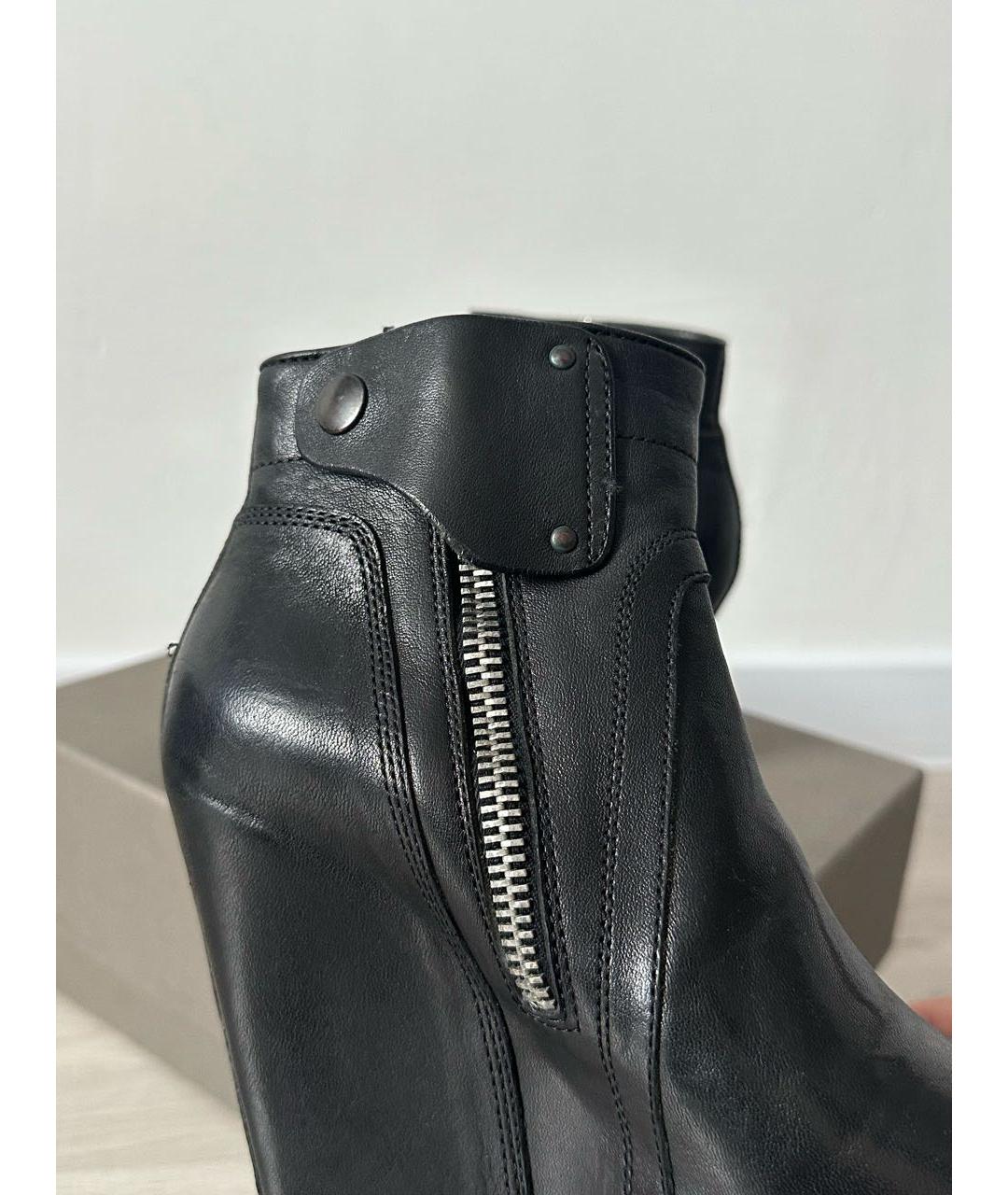RICK OWENS Черные кожаные ботинки, фото 6