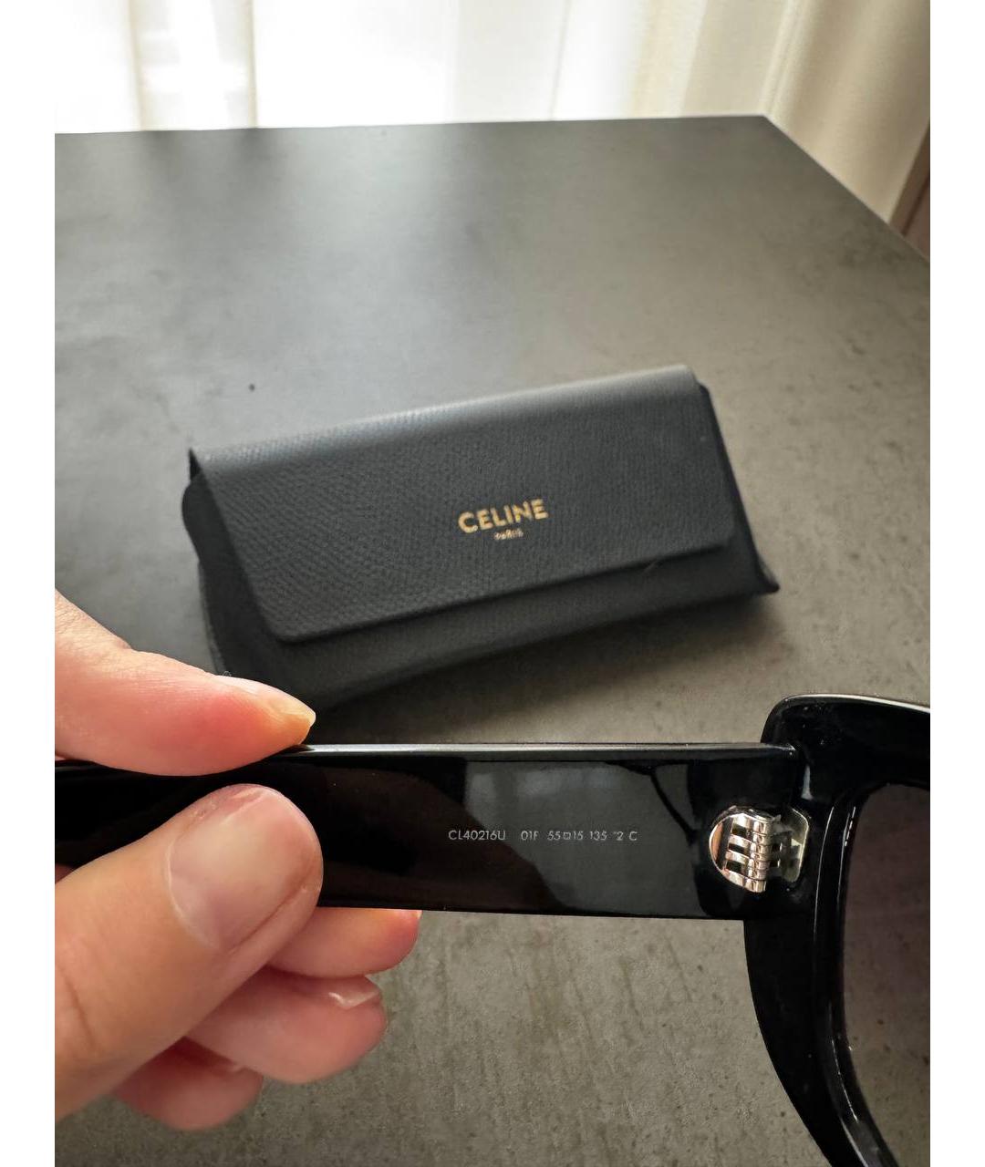 CELINE Черные пластиковые солнцезащитные очки, фото 4