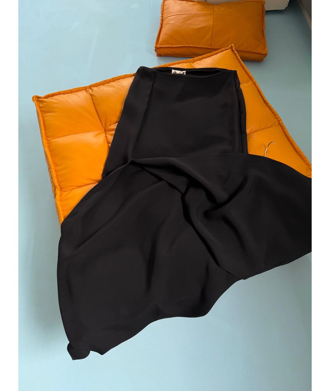 LANVIN Черная вискозная юбка макси, фото 7