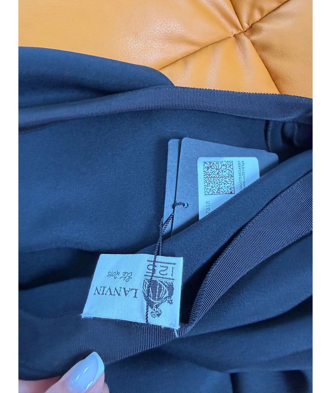 LANVIN Черная вискозная юбка макси, фото 8