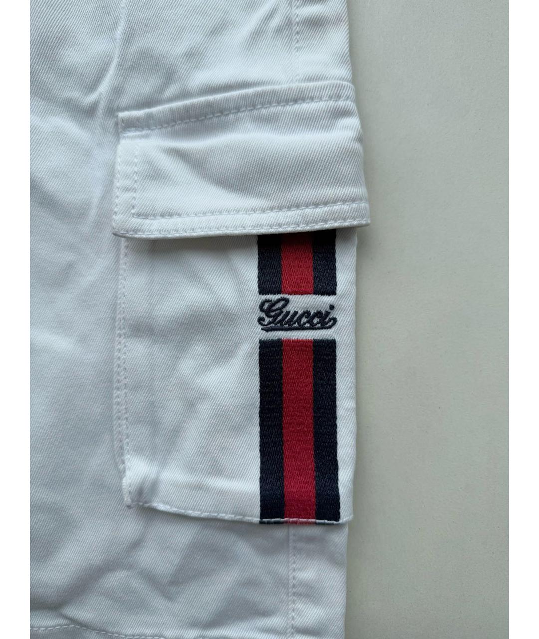 GUCCI Белые хлопковые брюки и шорты, фото 4