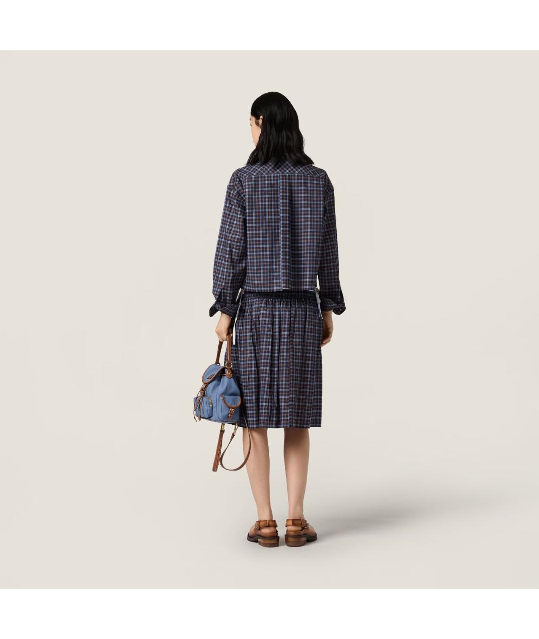 MIU MIU Синяя юбка миди, фото 3