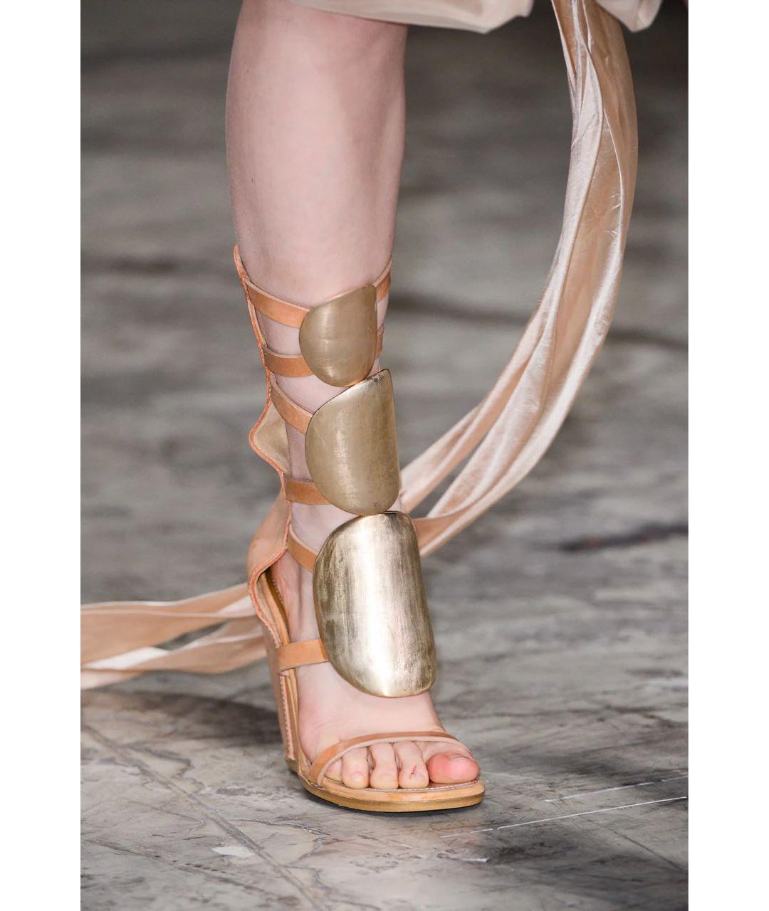 RICK OWENS Оранжевые кожаные босоножки, фото 6