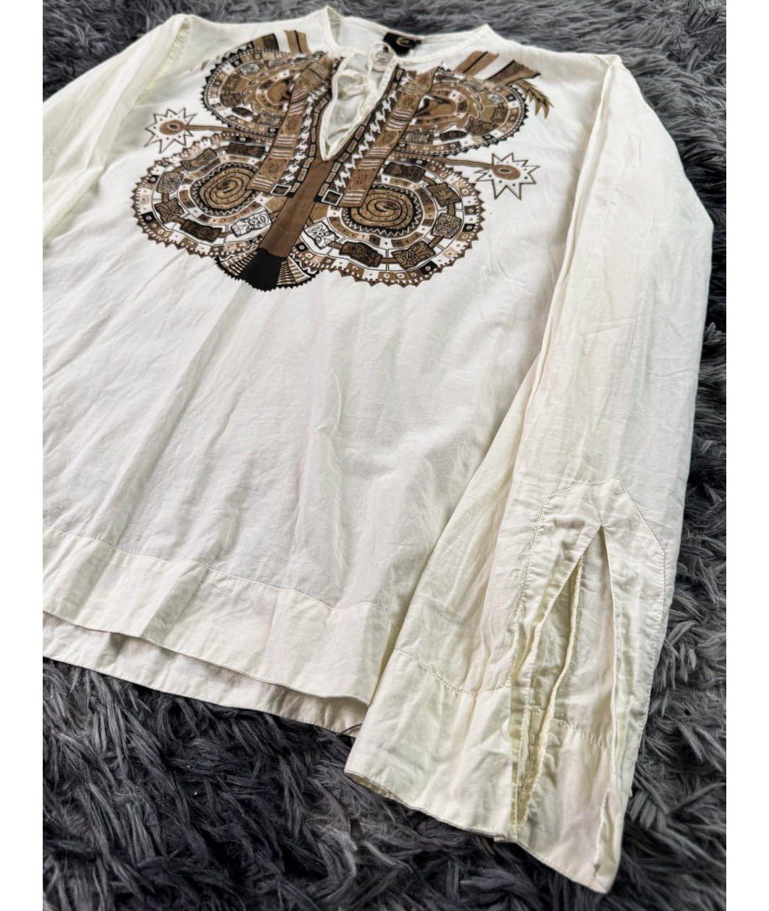 JUST CAVALLI Белая хлопковая кэжуал рубашка, фото 5