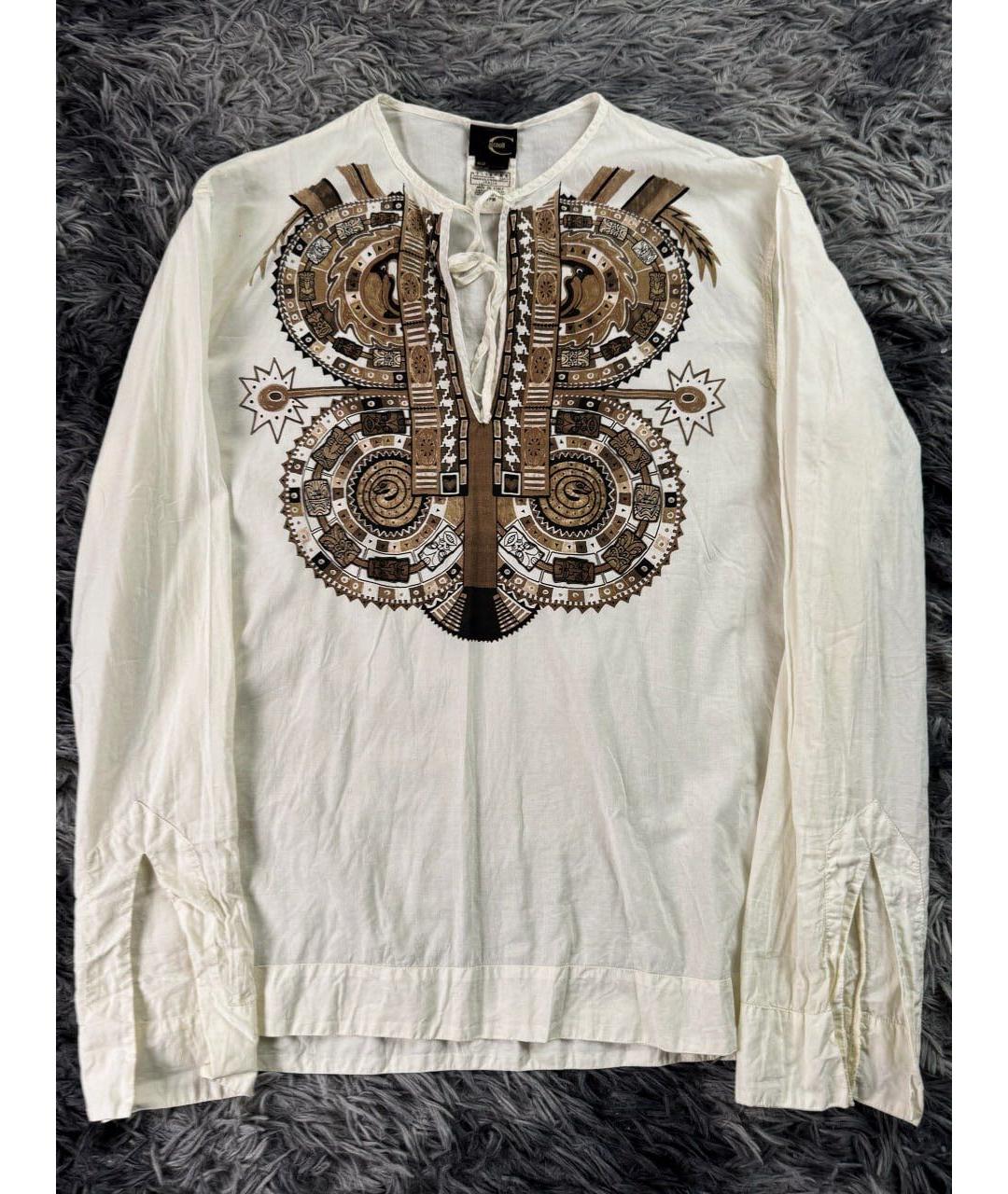 JUST CAVALLI Белая хлопковая кэжуал рубашка, фото 6