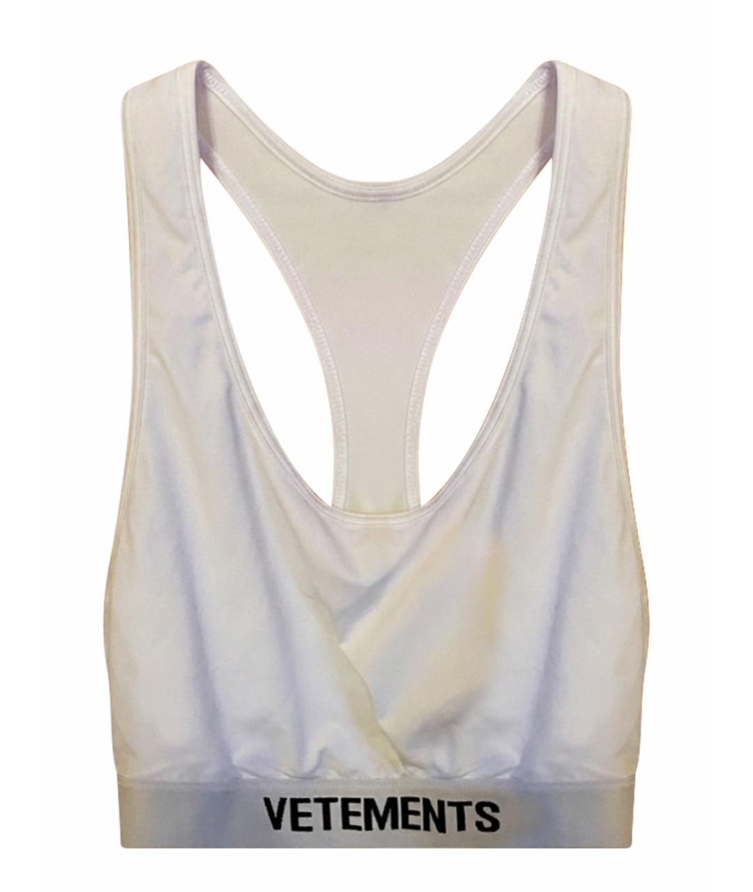 VETEMENTS Белая вискозная майка, фото 1