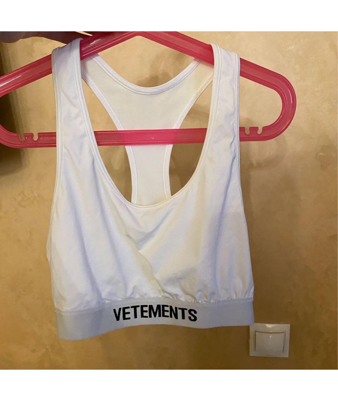 VETEMENTS Белая вискозная майка, фото 5