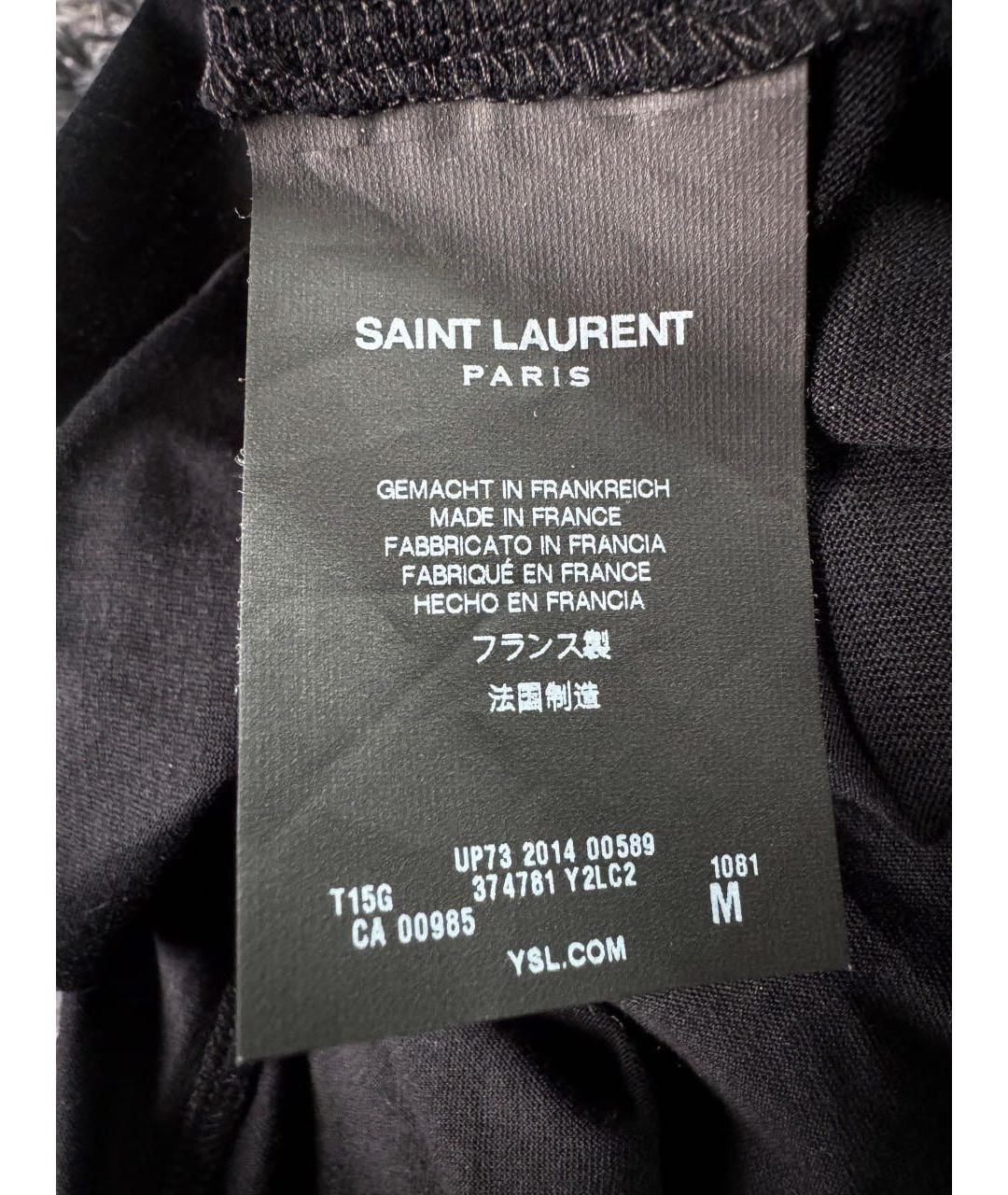 SAINT LAURENT Черная хлопковая футболка, фото 7