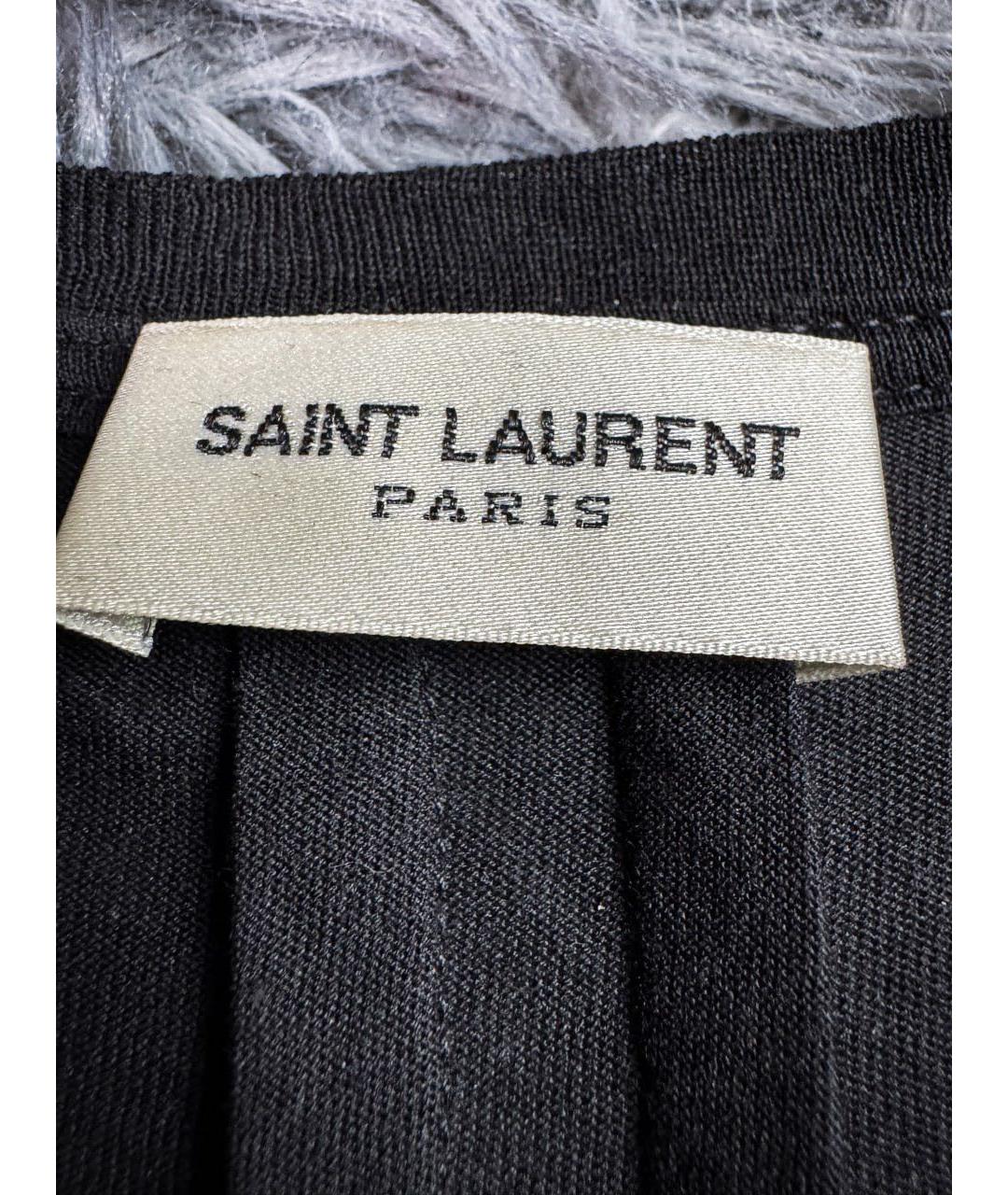 SAINT LAURENT Черная хлопковая футболка, фото 6