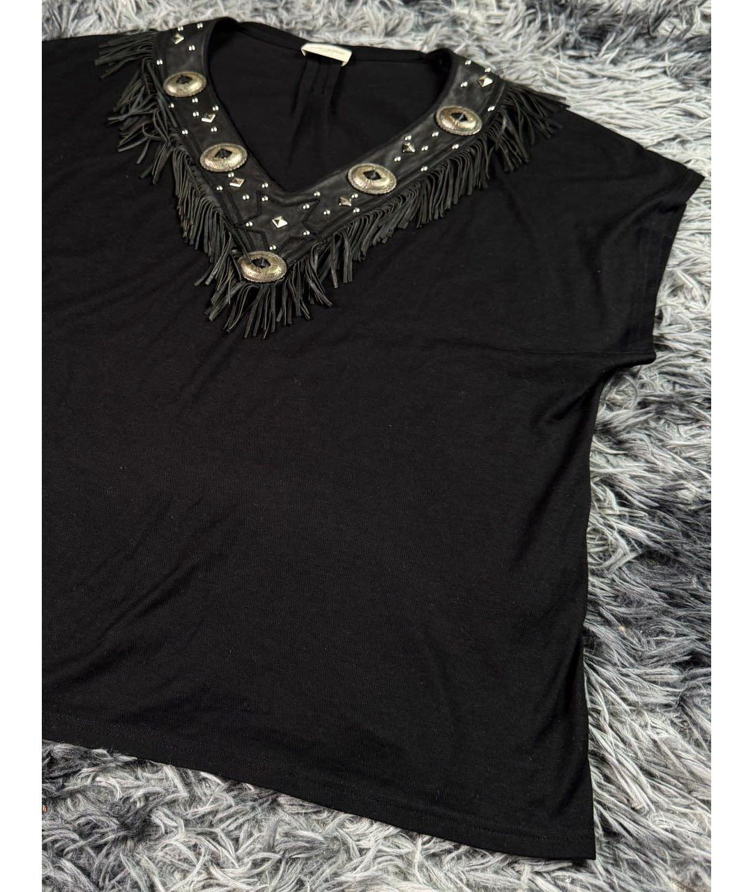 SAINT LAURENT Черная хлопковая футболка, фото 5