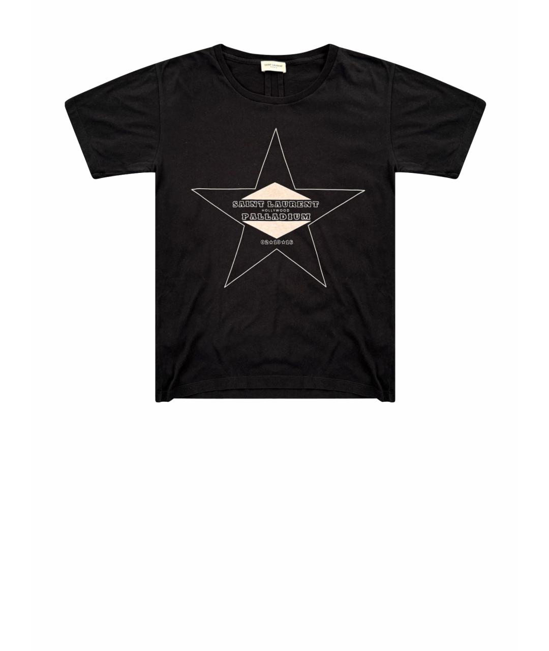 SAINT LAURENT Черная хлопковая футболка, фото 1