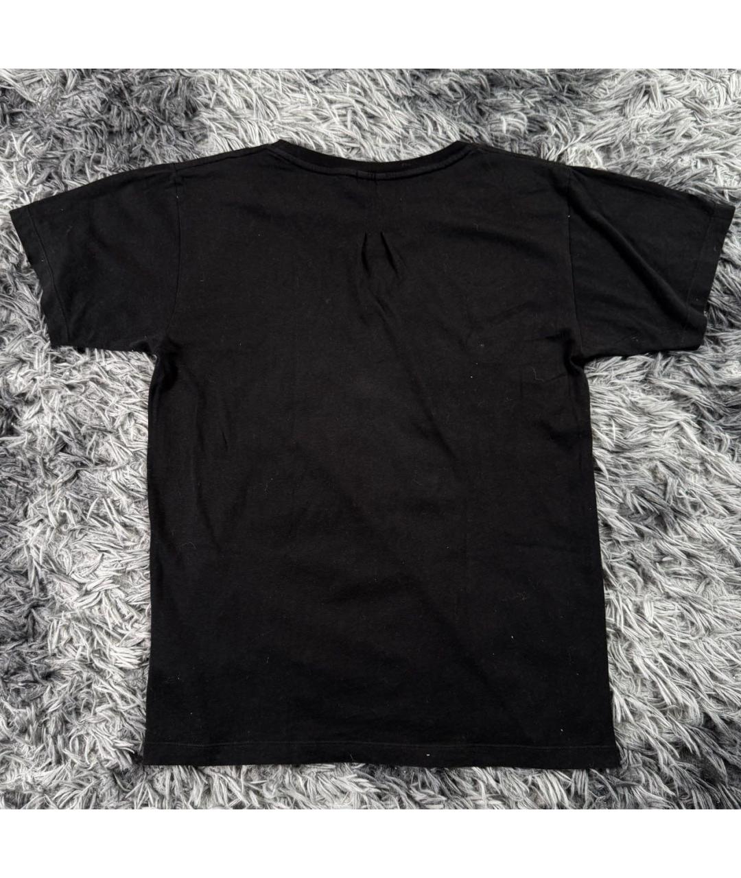 SAINT LAURENT Черная хлопковая футболка, фото 2