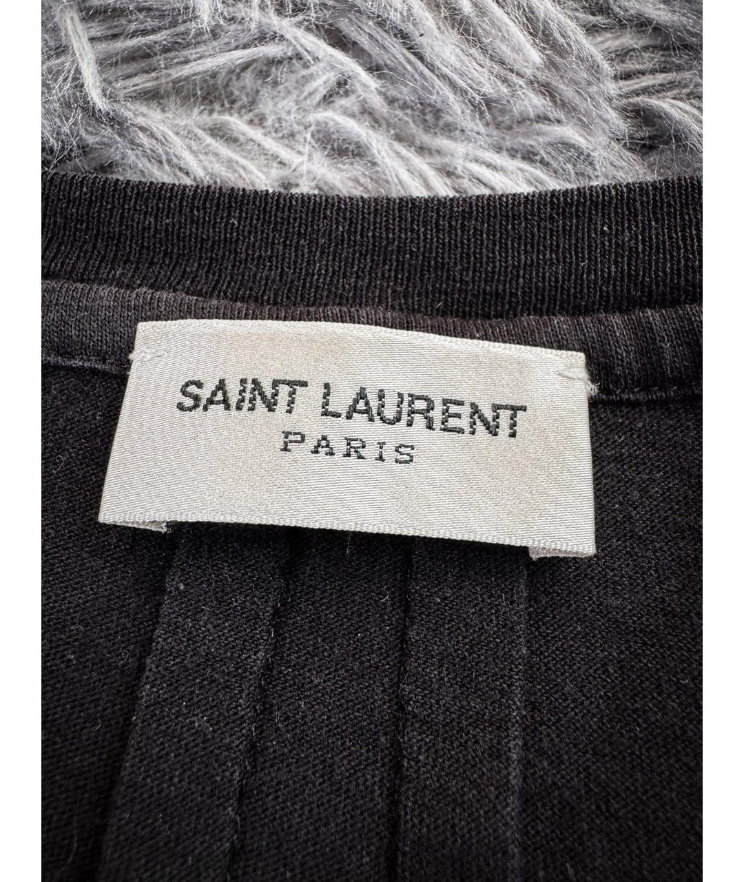 SAINT LAURENT Черная хлопковая футболка, фото 6