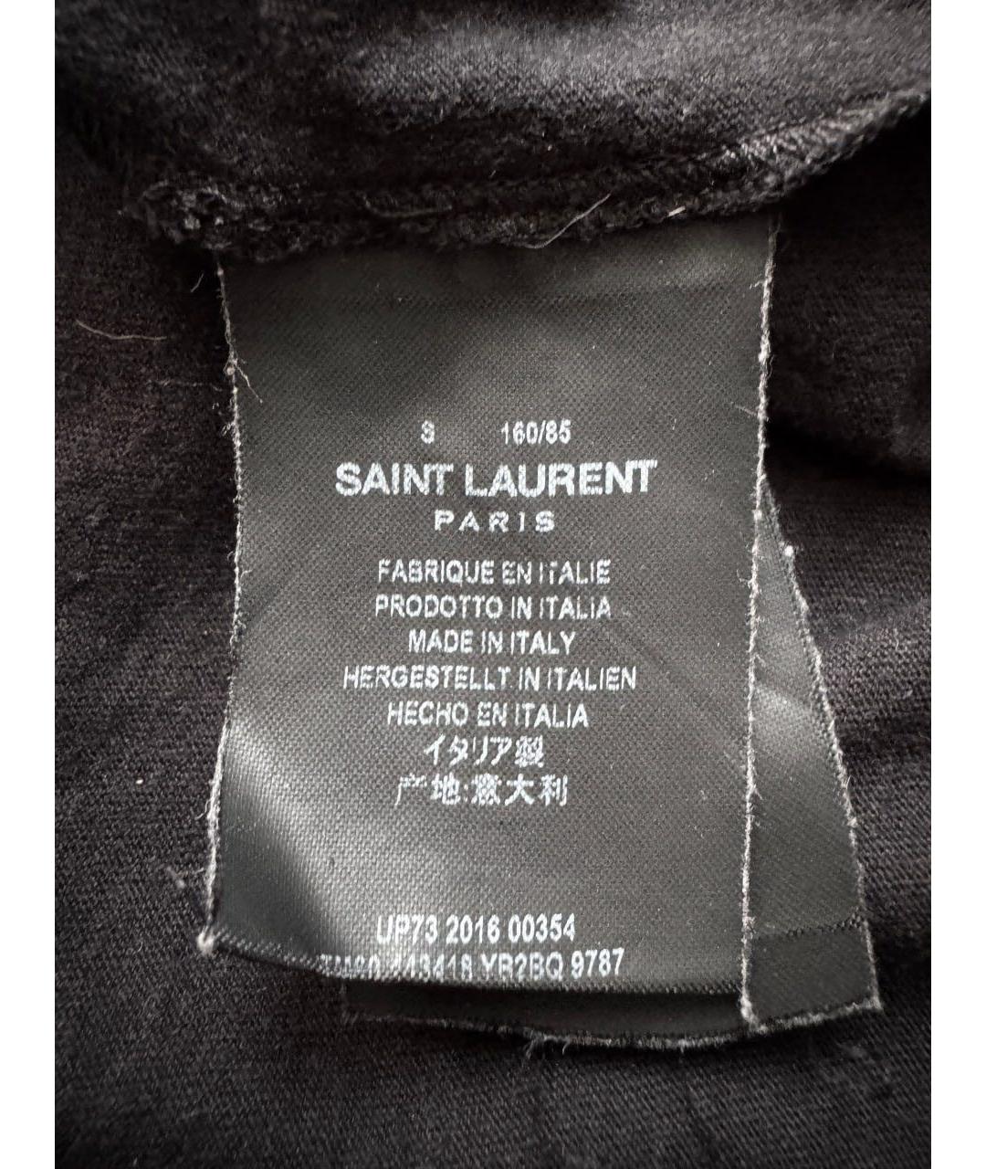 SAINT LAURENT Черная хлопковая футболка, фото 7