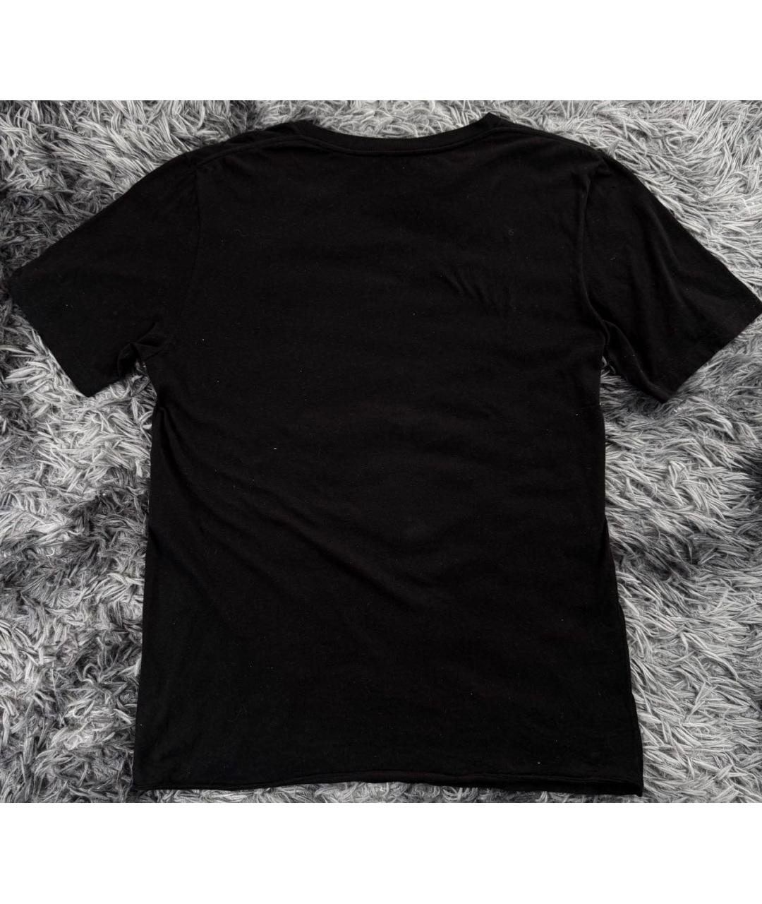 SAINT LAURENT Черная хлопковая футболка, фото 2