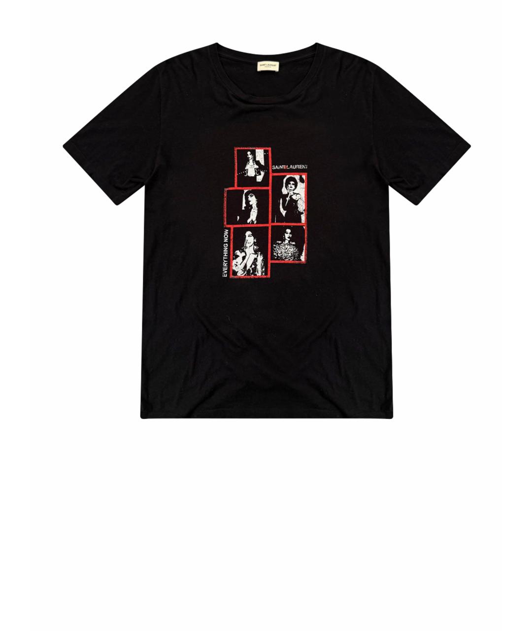 SAINT LAURENT Черная хлопковая футболка, фото 1