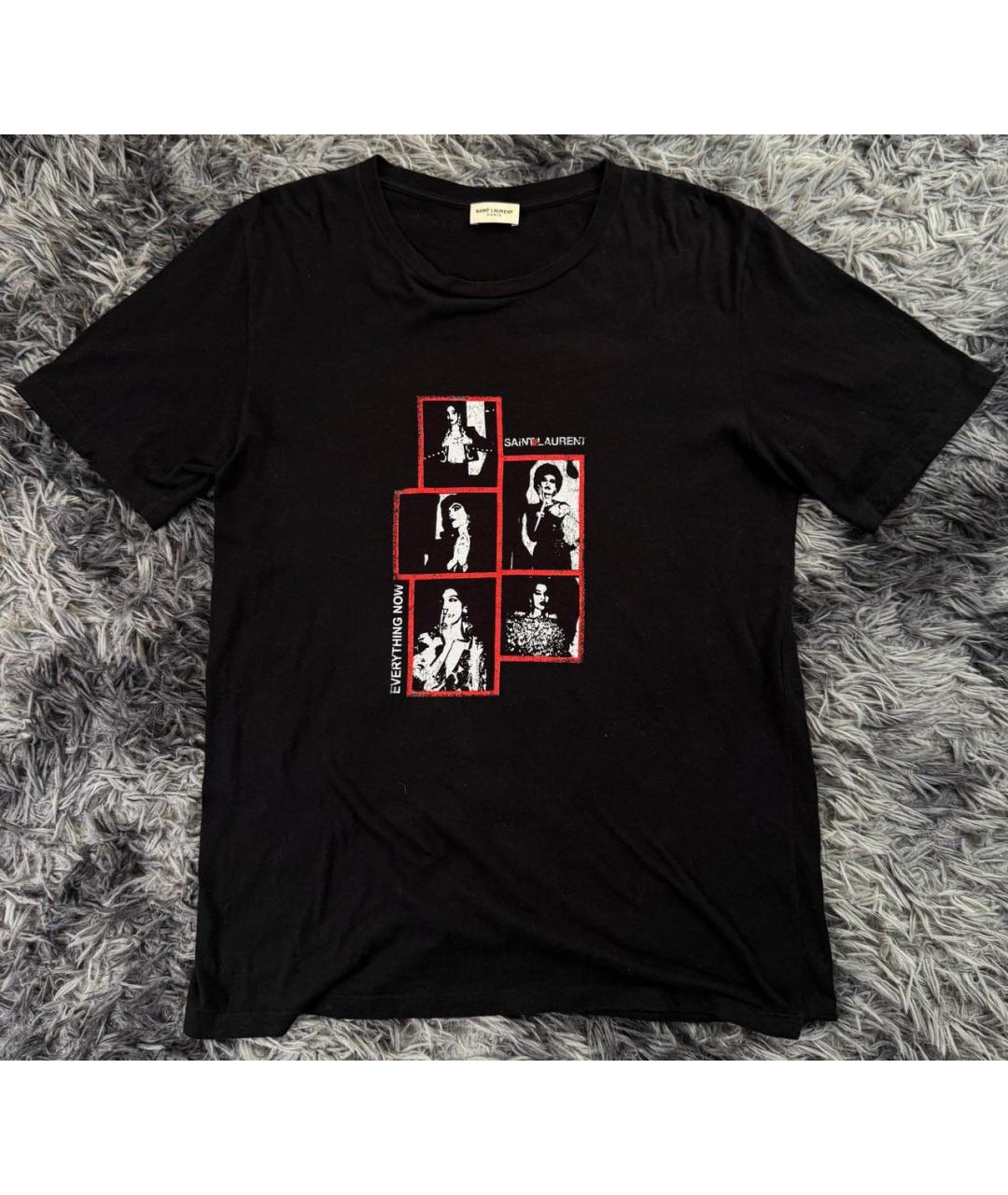 SAINT LAURENT Черная хлопковая футболка, фото 8