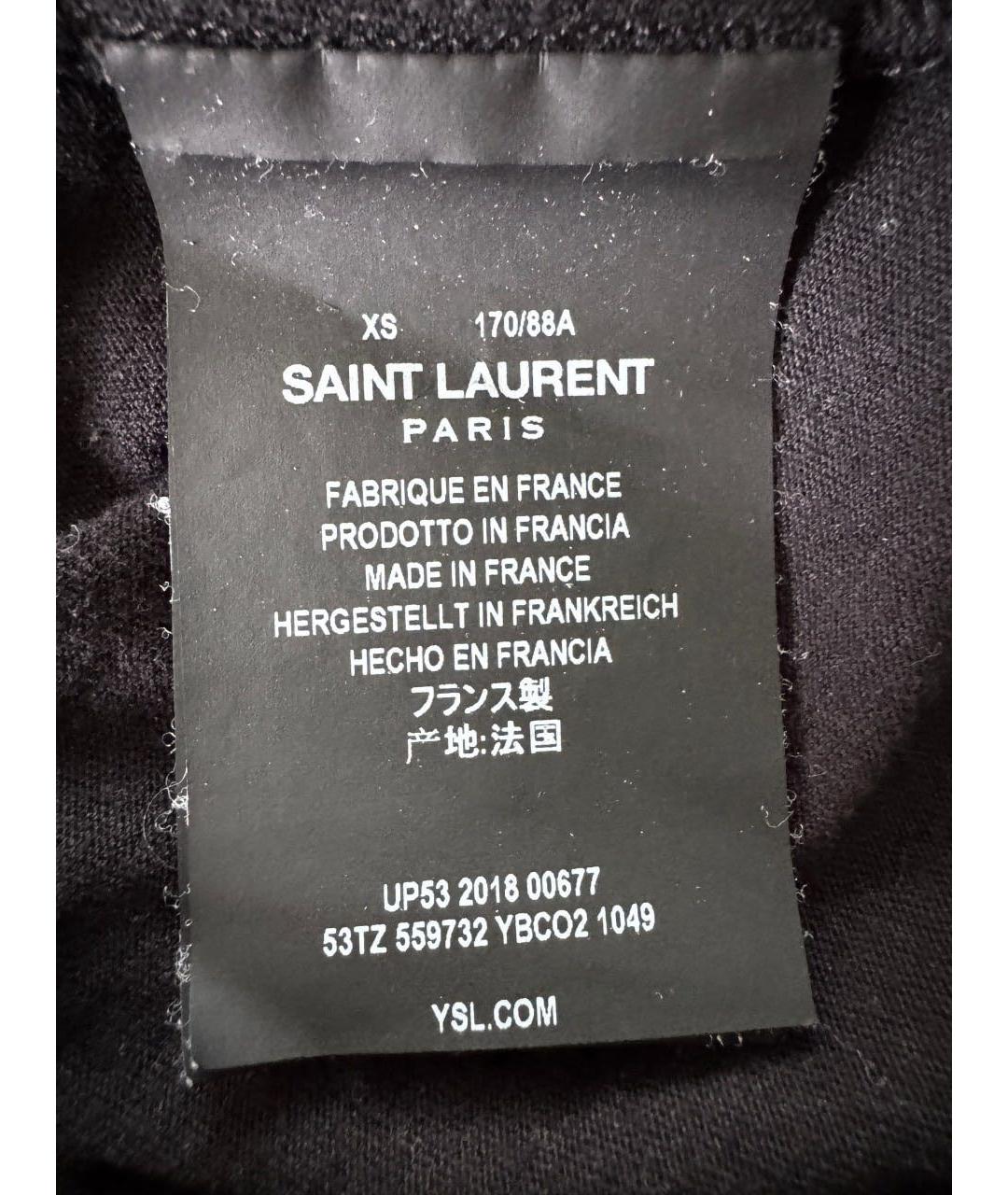 SAINT LAURENT Черная хлопковая футболка, фото 7