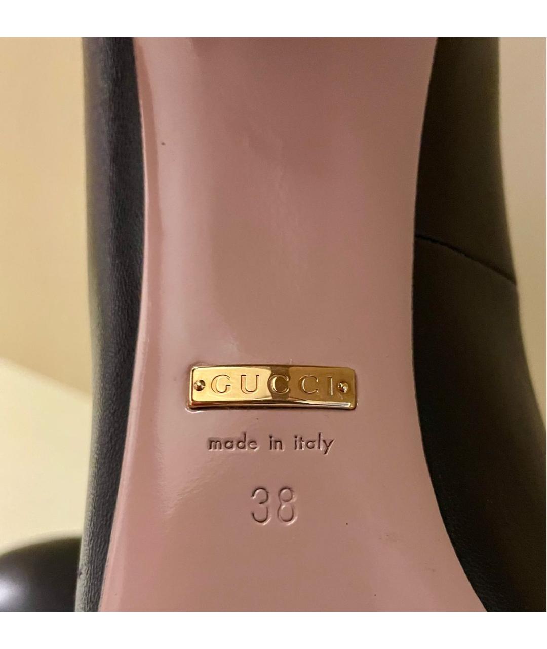 GUCCI Черные кожаные туфли, фото 7