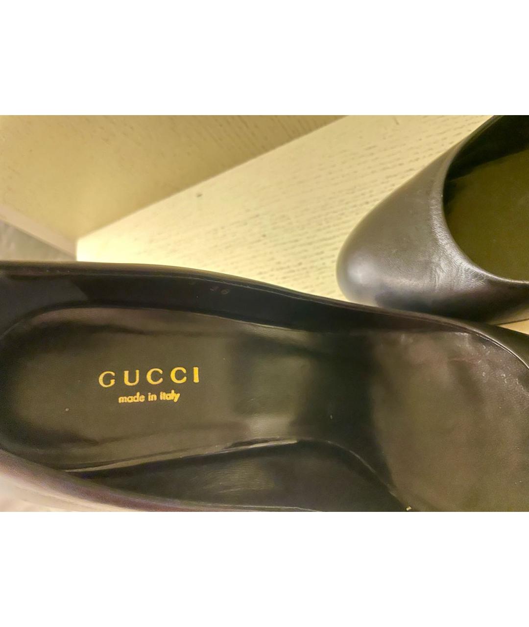 GUCCI Черные кожаные туфли, фото 6