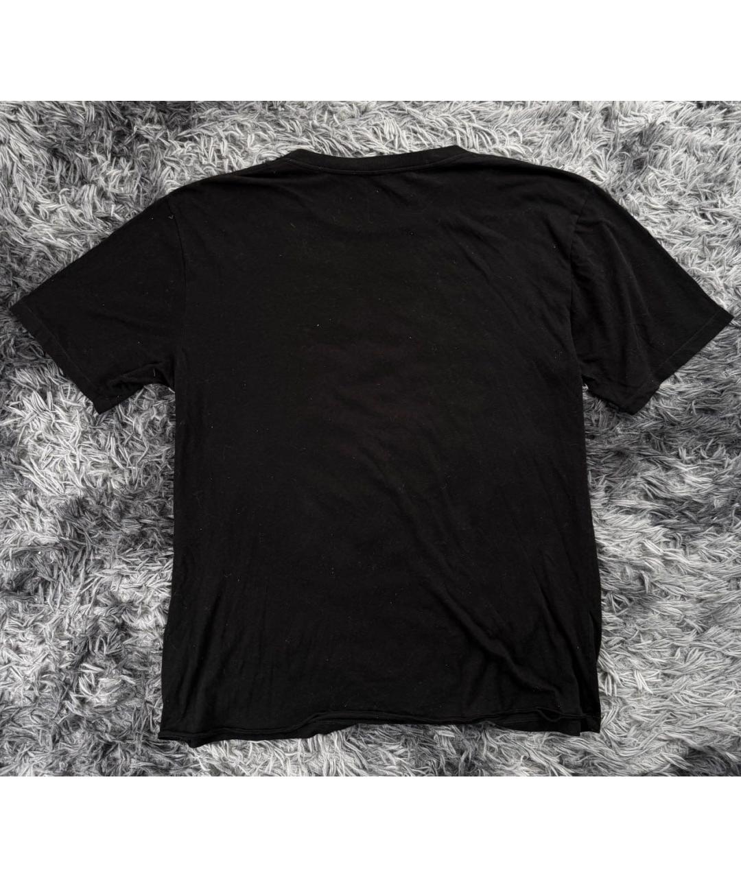 SAINT LAURENT Черная хлопковая футболка, фото 2