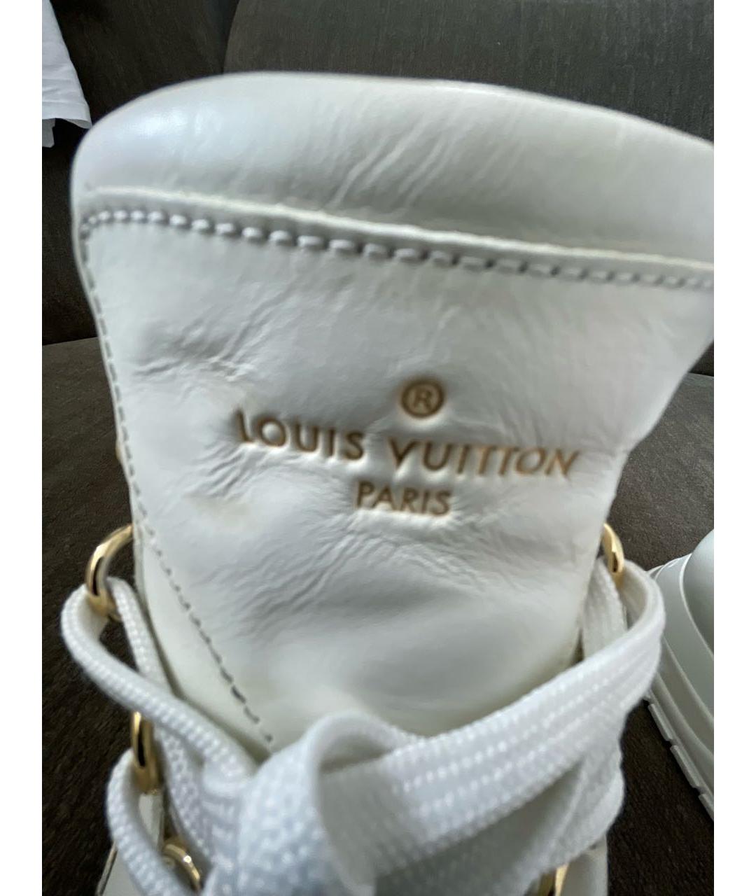 LOUIS VUITTON Белые кожаные высокие кроссовки / кеды, фото 5