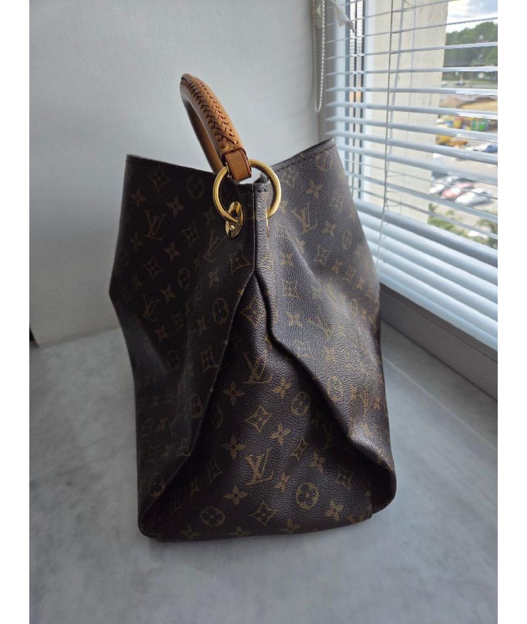 LOUIS VUITTON Коричневая канва сумка с короткими ручками, фото 3