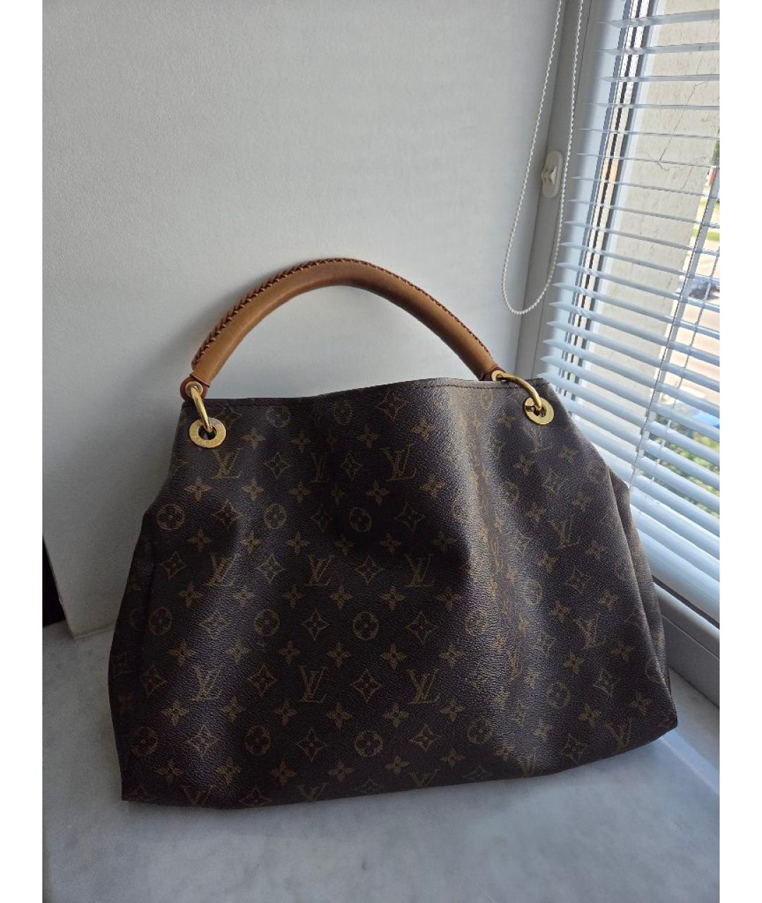 LOUIS VUITTON Коричневая канва сумка с короткими ручками, фото 9
