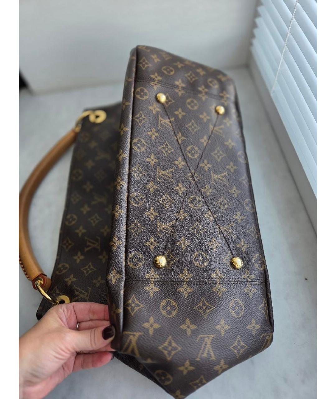 LOUIS VUITTON Коричневая канва сумка с короткими ручками, фото 5