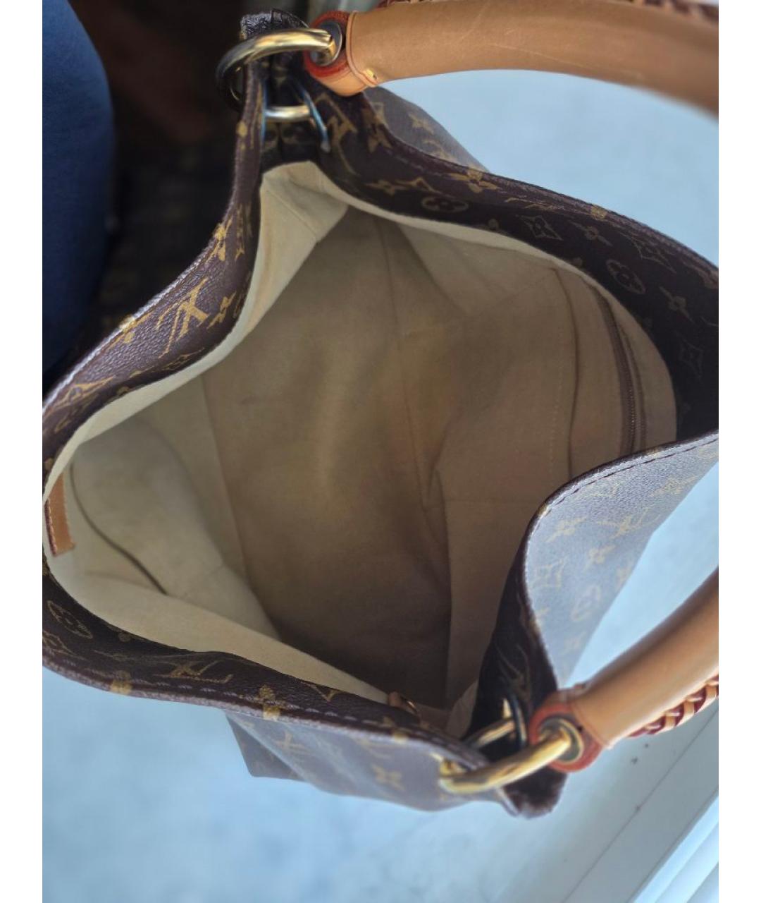 LOUIS VUITTON Коричневая канва сумка с короткими ручками, фото 4