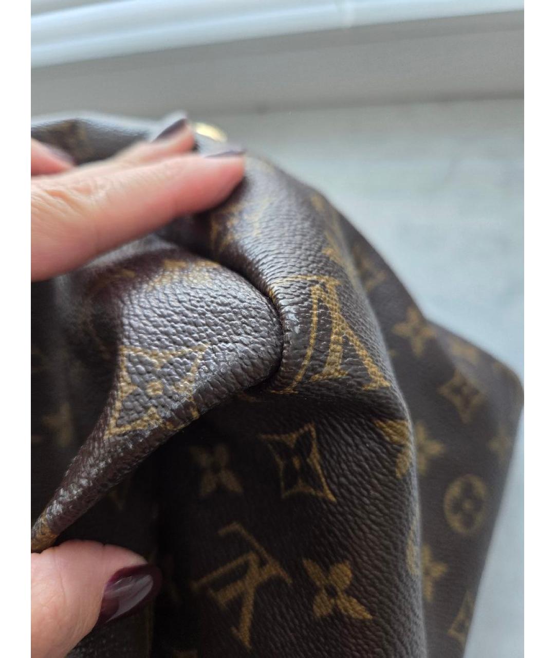 LOUIS VUITTON Коричневая канва сумка с короткими ручками, фото 6