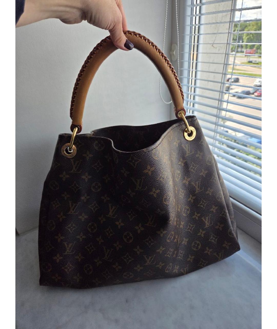 LOUIS VUITTON Коричневая канва сумка с короткими ручками, фото 2