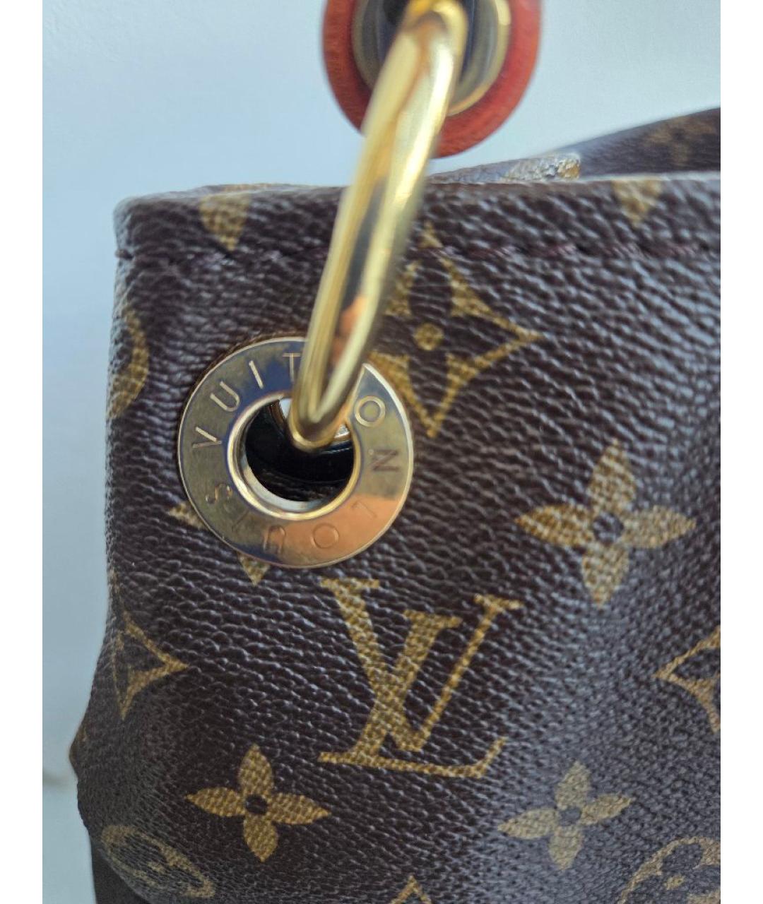 LOUIS VUITTON Коричневая канва сумка с короткими ручками, фото 8