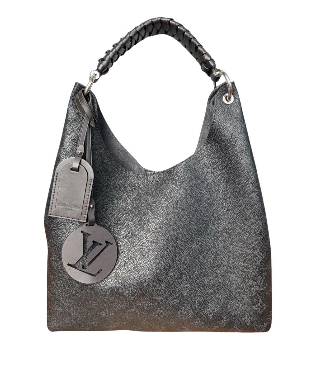 LOUIS VUITTON Черная кожаная сумка тоут, фото 9