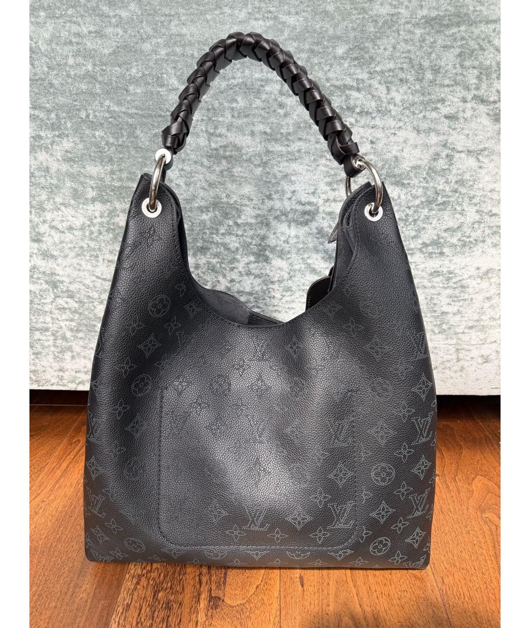 LOUIS VUITTON Черная кожаная сумка тоут, фото 3