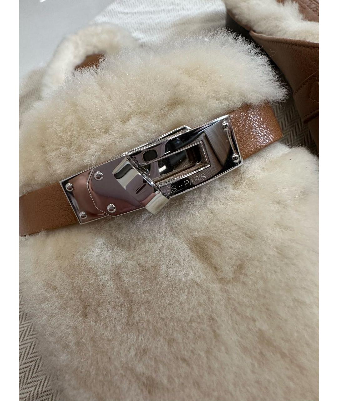 HERMES Коричневые кожаные мюли, фото 7