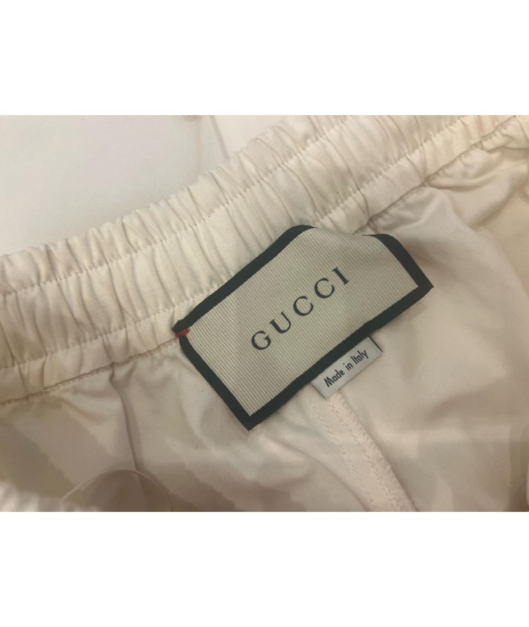 GUCCI Бежевые хлопковые брюки широкие, фото 3