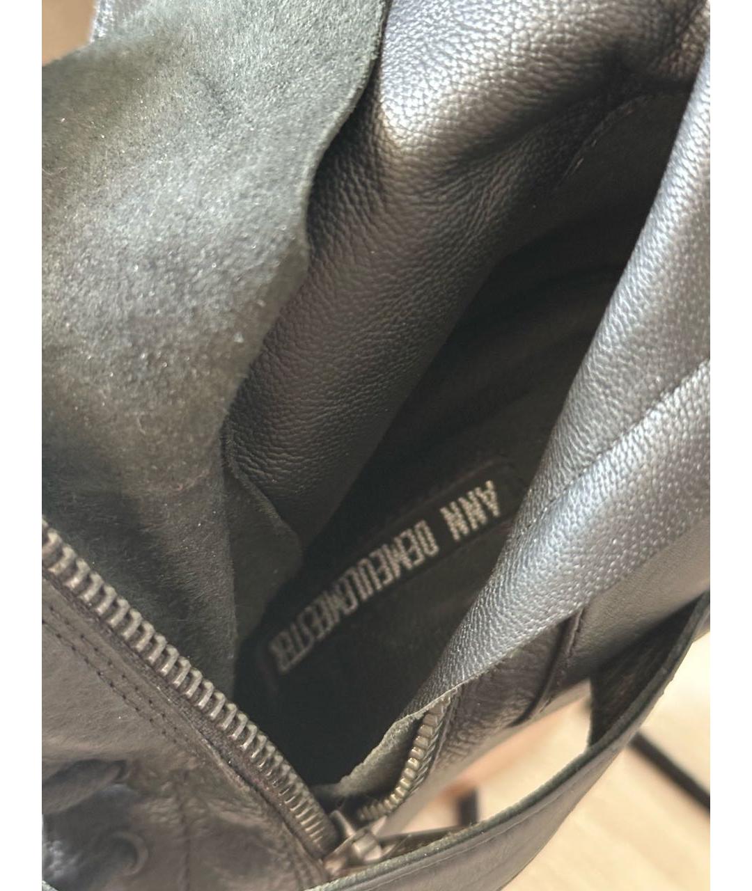 ANN DEMEULEMEESTER Черные кожаные ботинки, фото 6