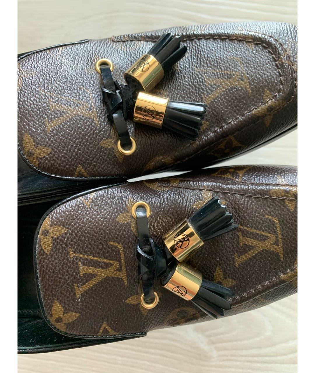 LOUIS VUITTON Коричневые лоферы, фото 5