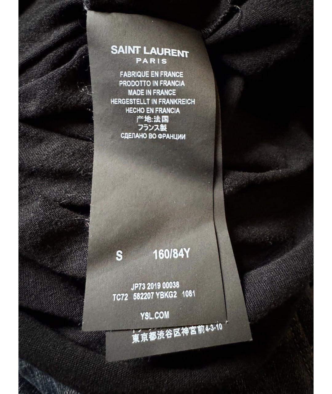 SAINT LAURENT Черная хлопковая футболка, фото 7