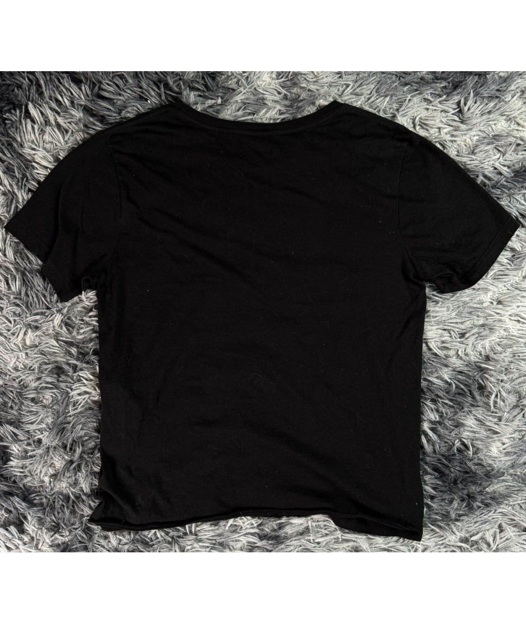 SAINT LAURENT Черная хлопковая футболка, фото 2
