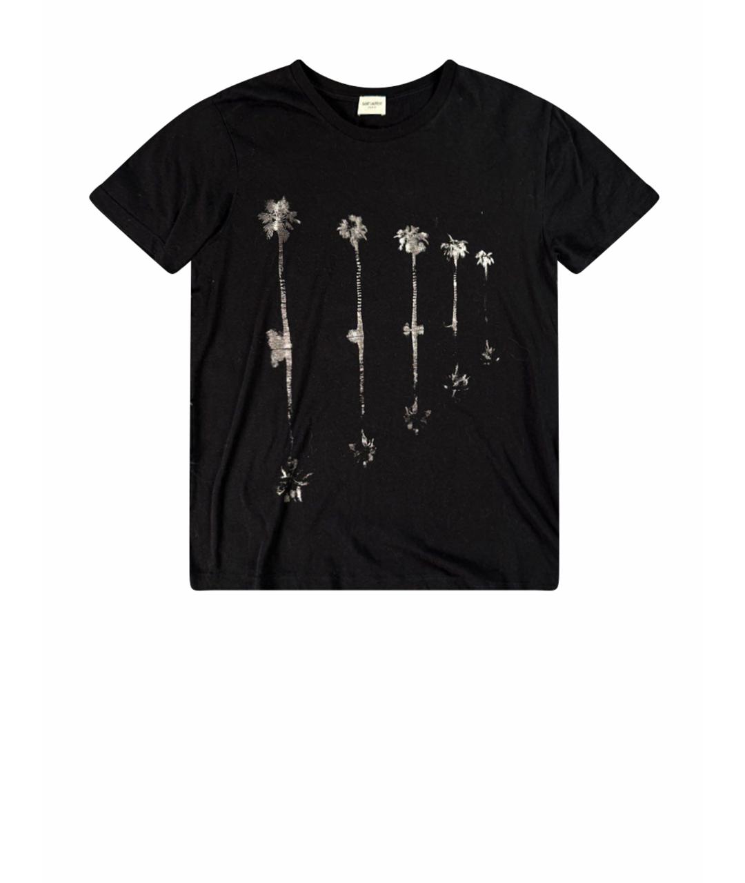 SAINT LAURENT Черная хлопковая футболка, фото 8