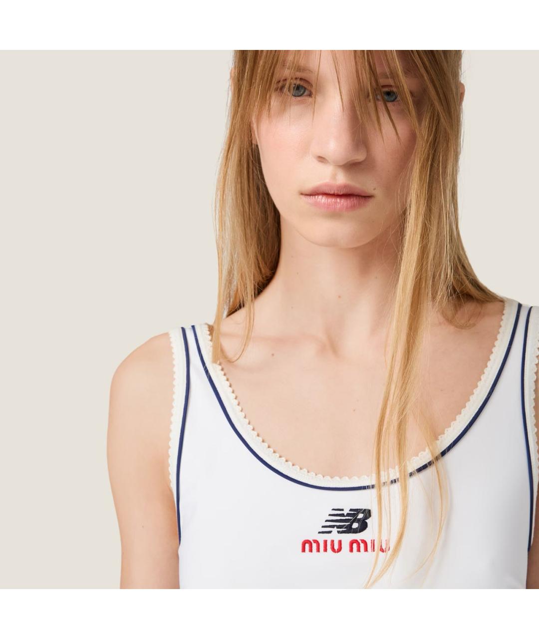 MIU MIU Белое хлопковое повседневное платье, фото 4
